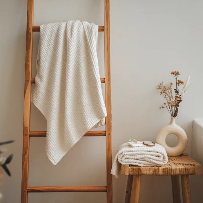 Egyptian Cotton Waffle Hand Towels 10pcs - Pure White